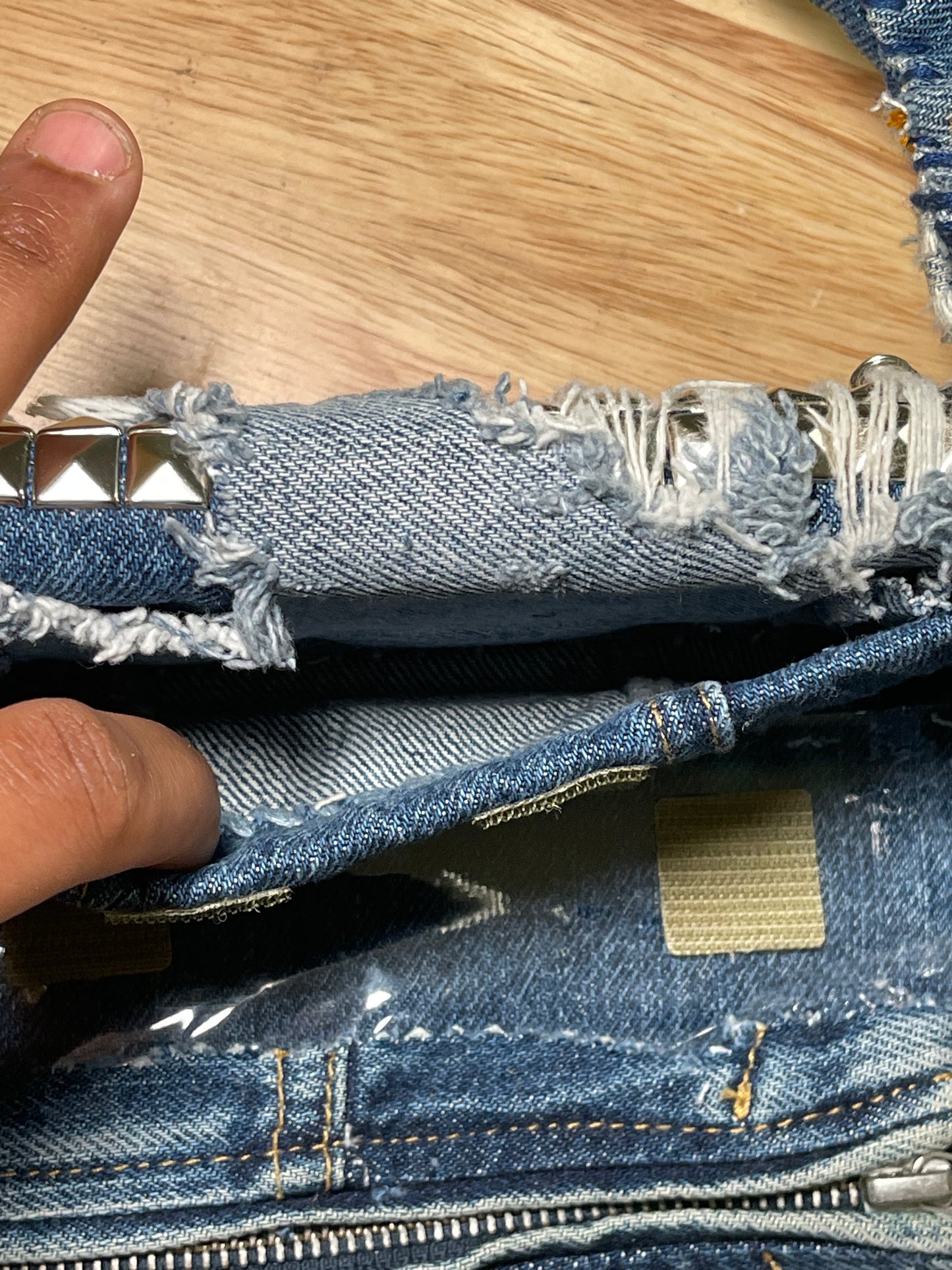 1 of 1 Deconstructed Denim 'Loose Change In The Sofa' Bag