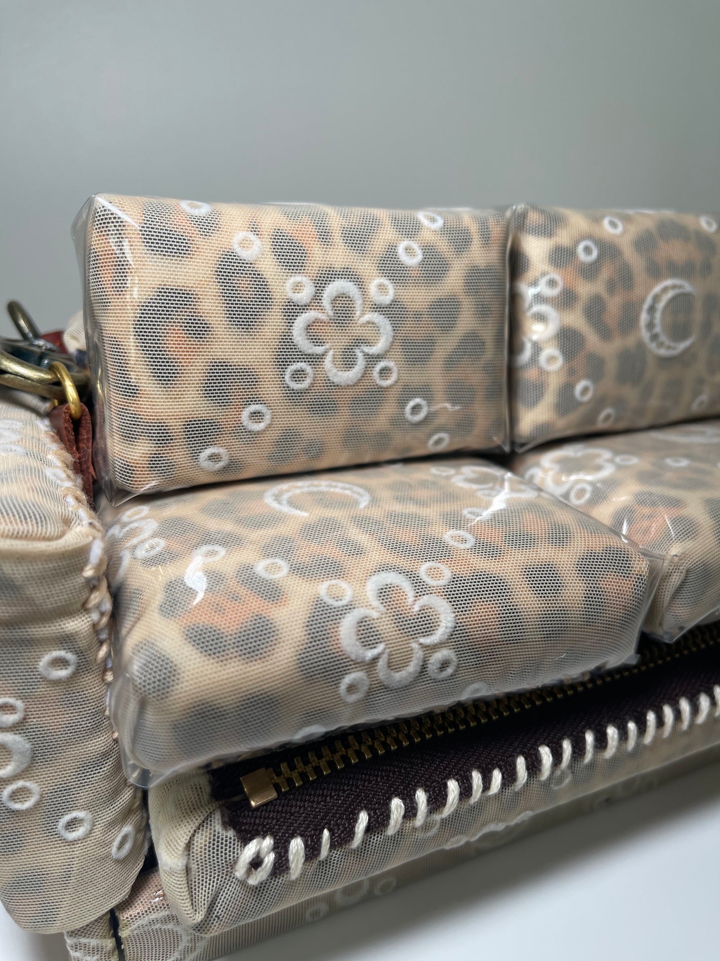 1 of 1 Upcycled 'Marine Serr x Cheetah Print' Loose Change In the Sofa Bag