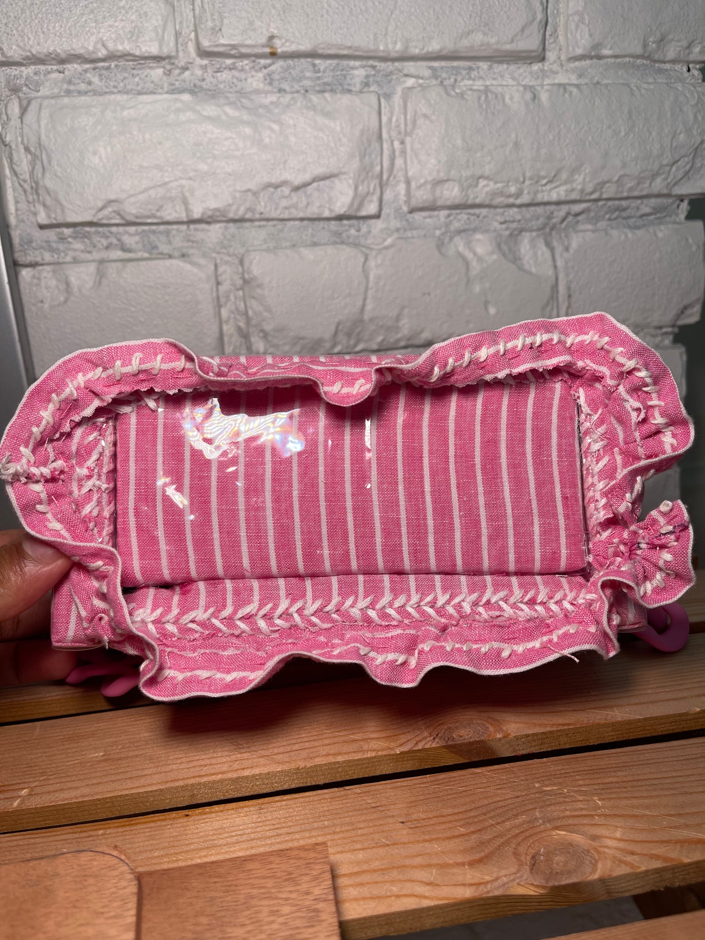 1 of 1 Pink Striped "Loose Change In The Sofa" Bag