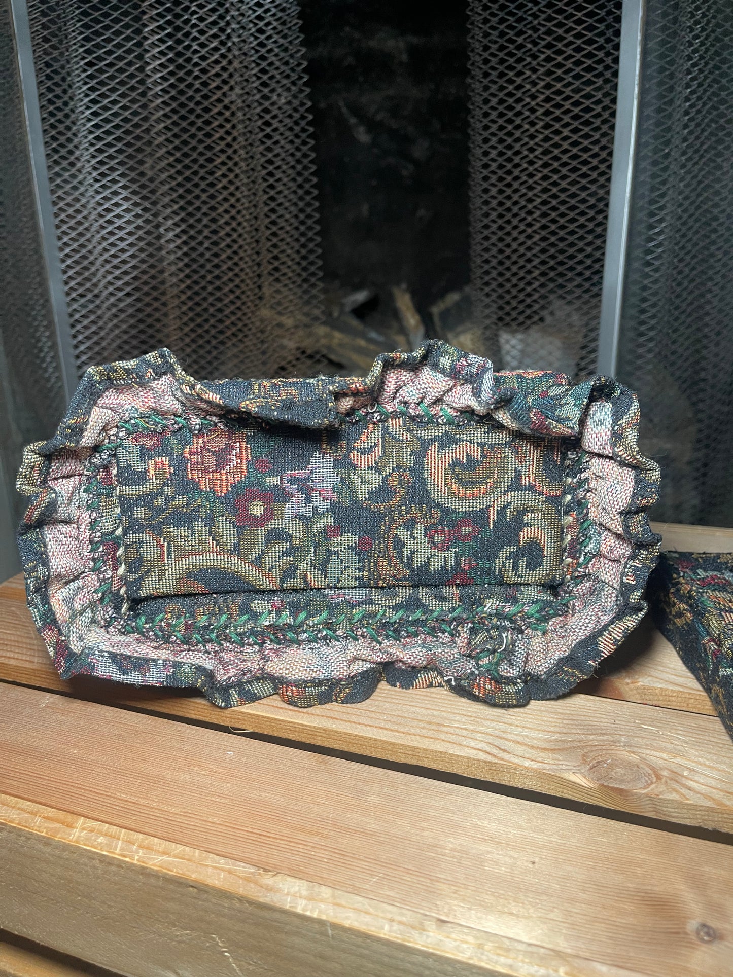 1 of 1 'Loose Change In Grandma's Sofa' Bag - Black Floral
