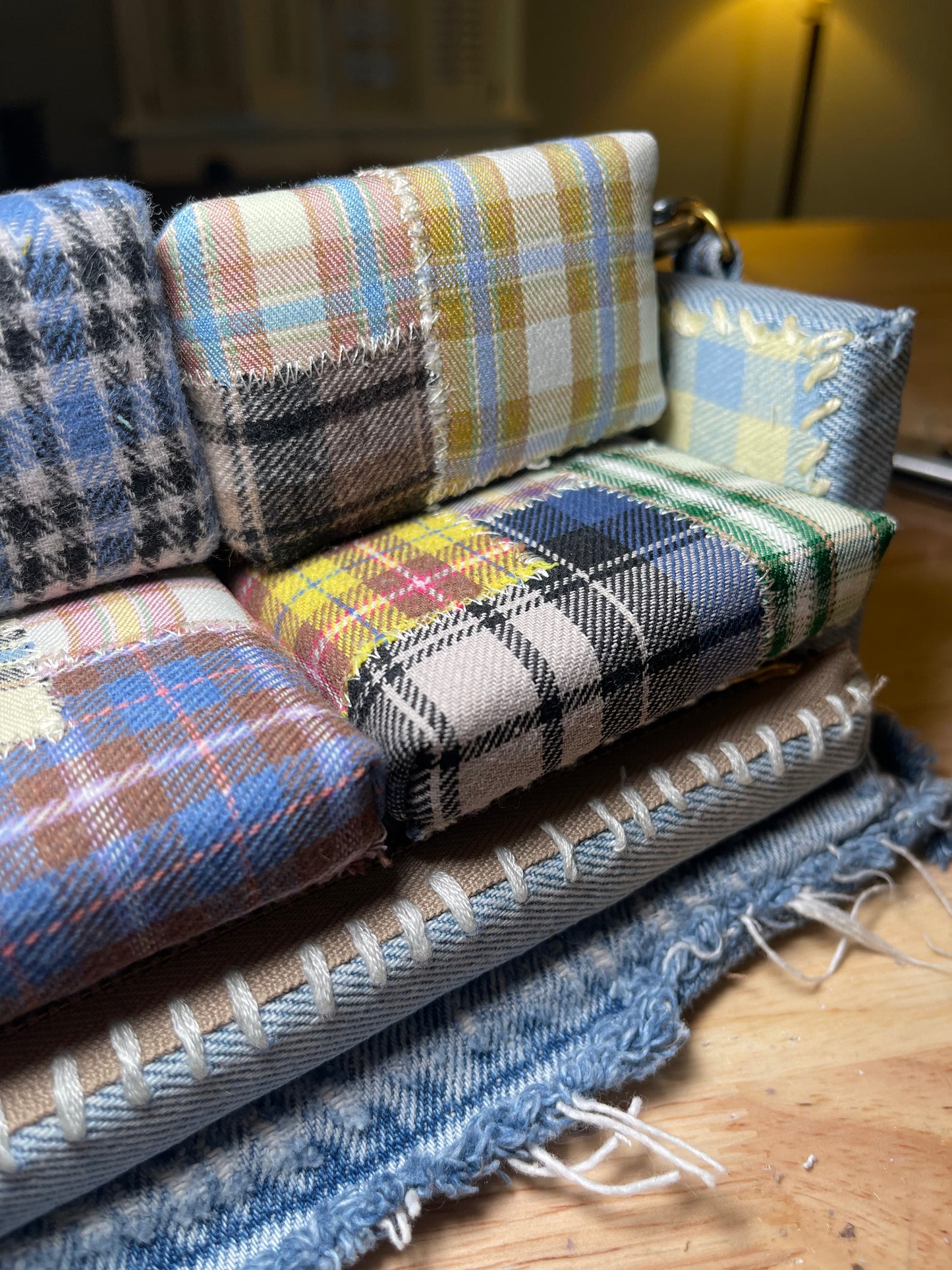 1 OF 1 Denim Patchwork 'Loose Change In The Sofa' Bag