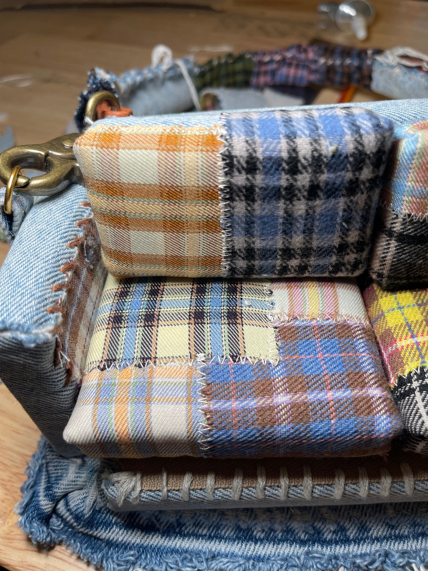 1 OF 1 Denim Patchwork 'Loose Change In The Sofa' Bag