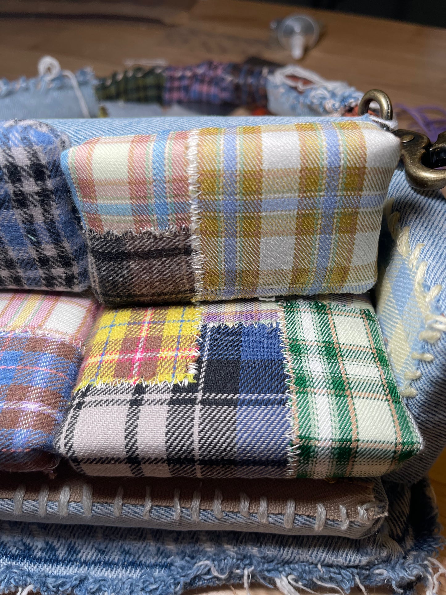 1 OF 1 Denim Patchwork 'Loose Change In The Sofa' Bag