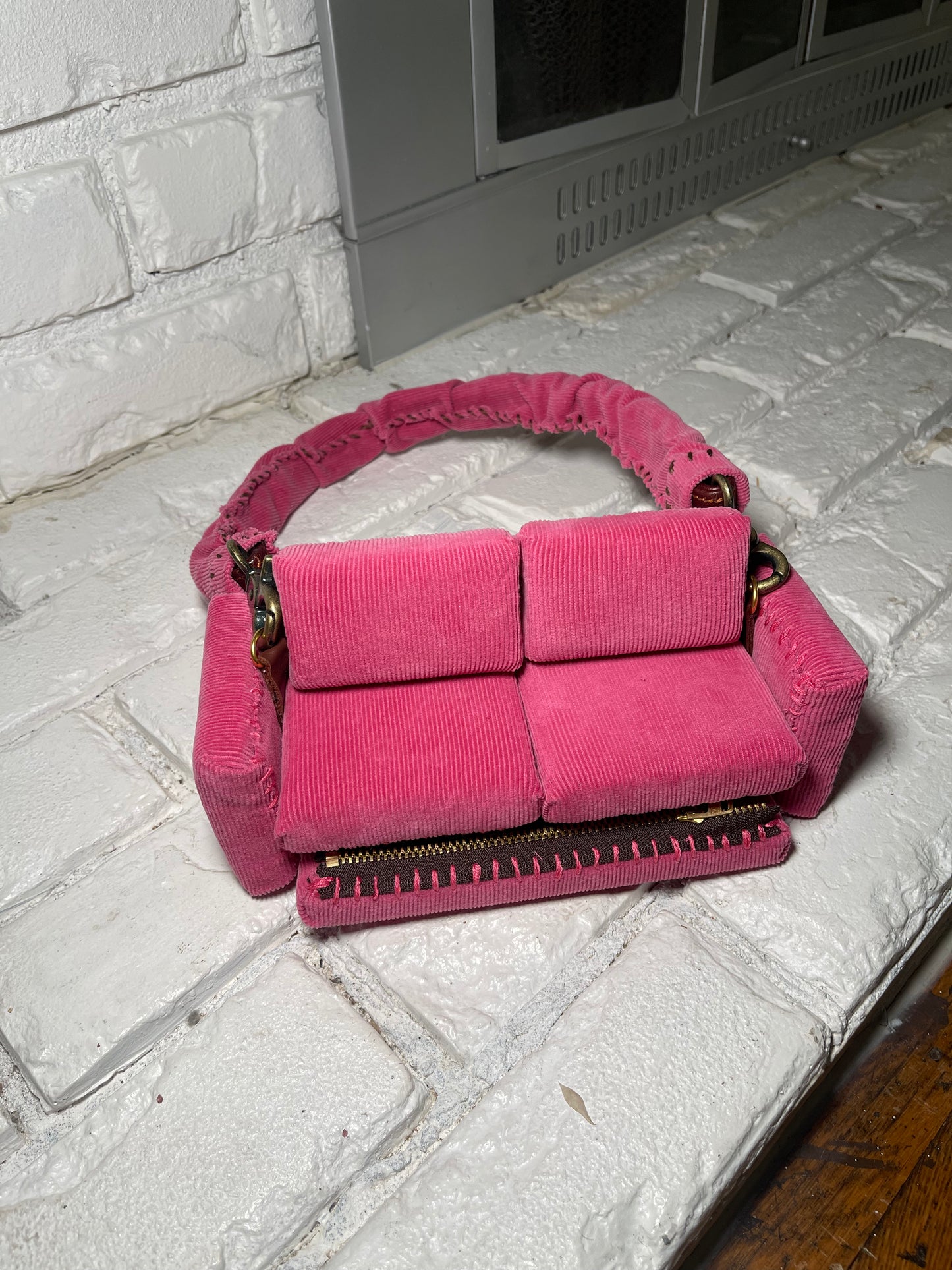 1 of 1 "Pink Corduroy" Loose Change In The Sofa Bag