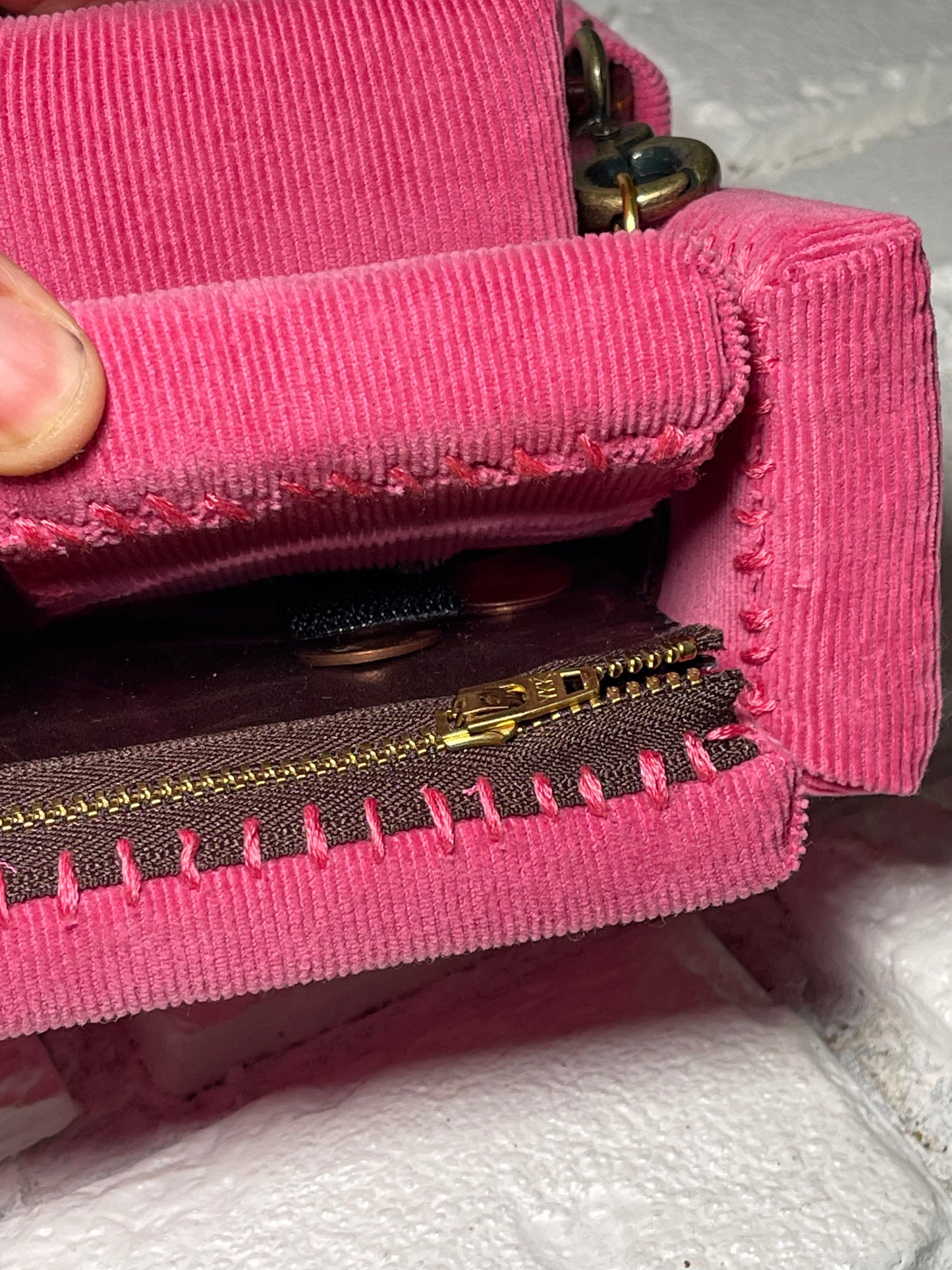 1 of 1 "Pink Corduroy" Loose Change In The Sofa Bag