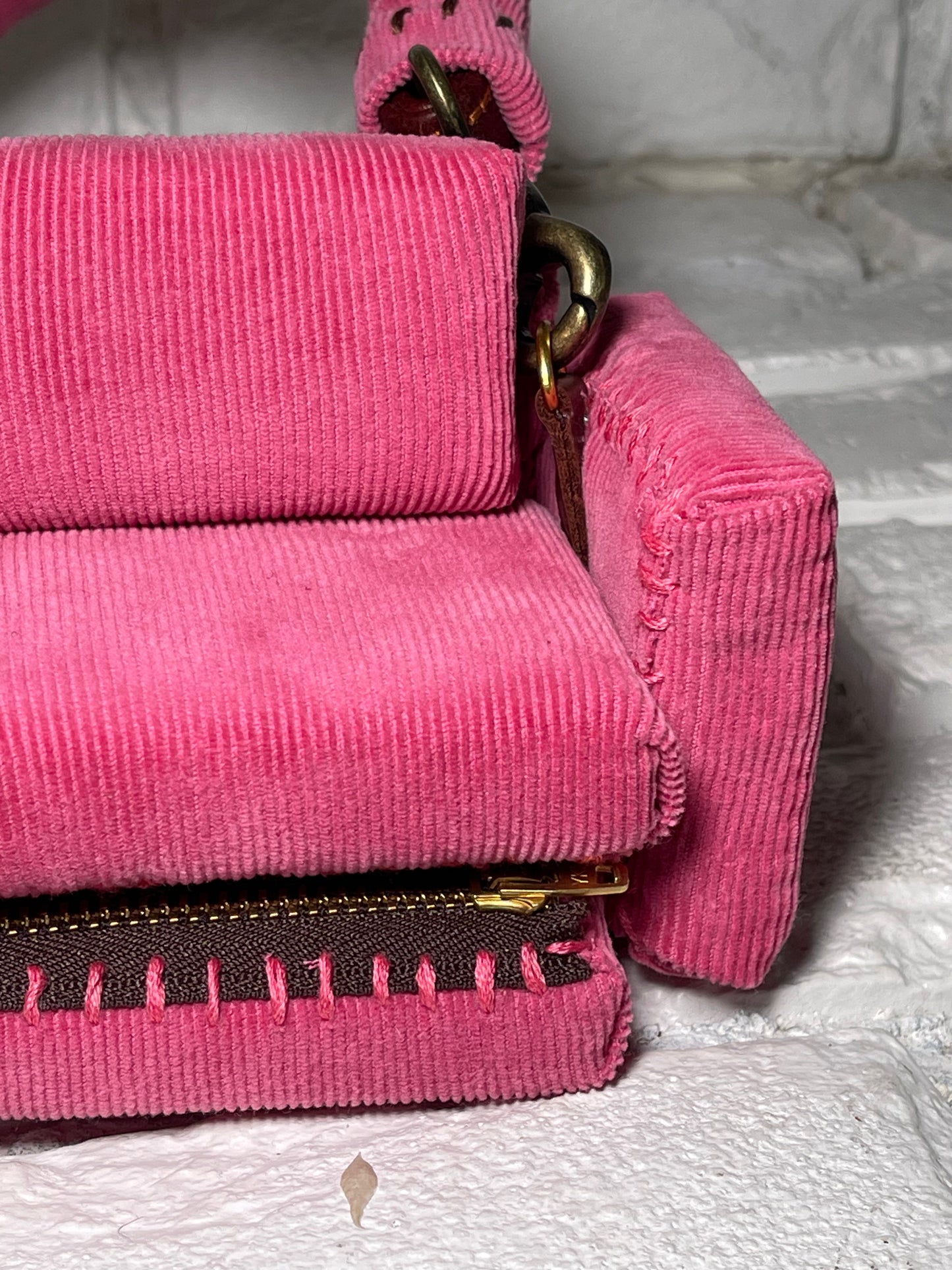 1 of 1 "Pink Corduroy" Loose Change In The Sofa Bag