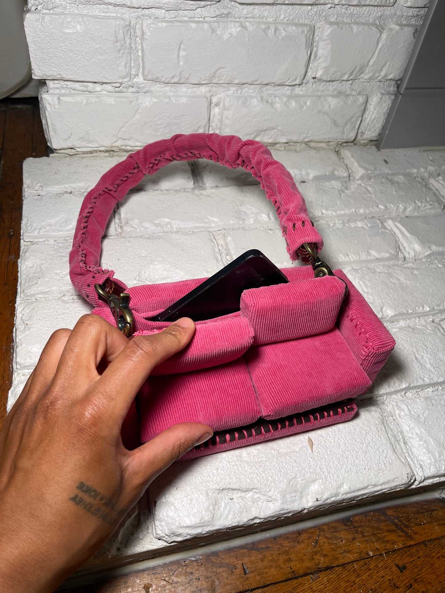1 of 1 "Pink Corduroy" Loose Change In The Sofa Bag
