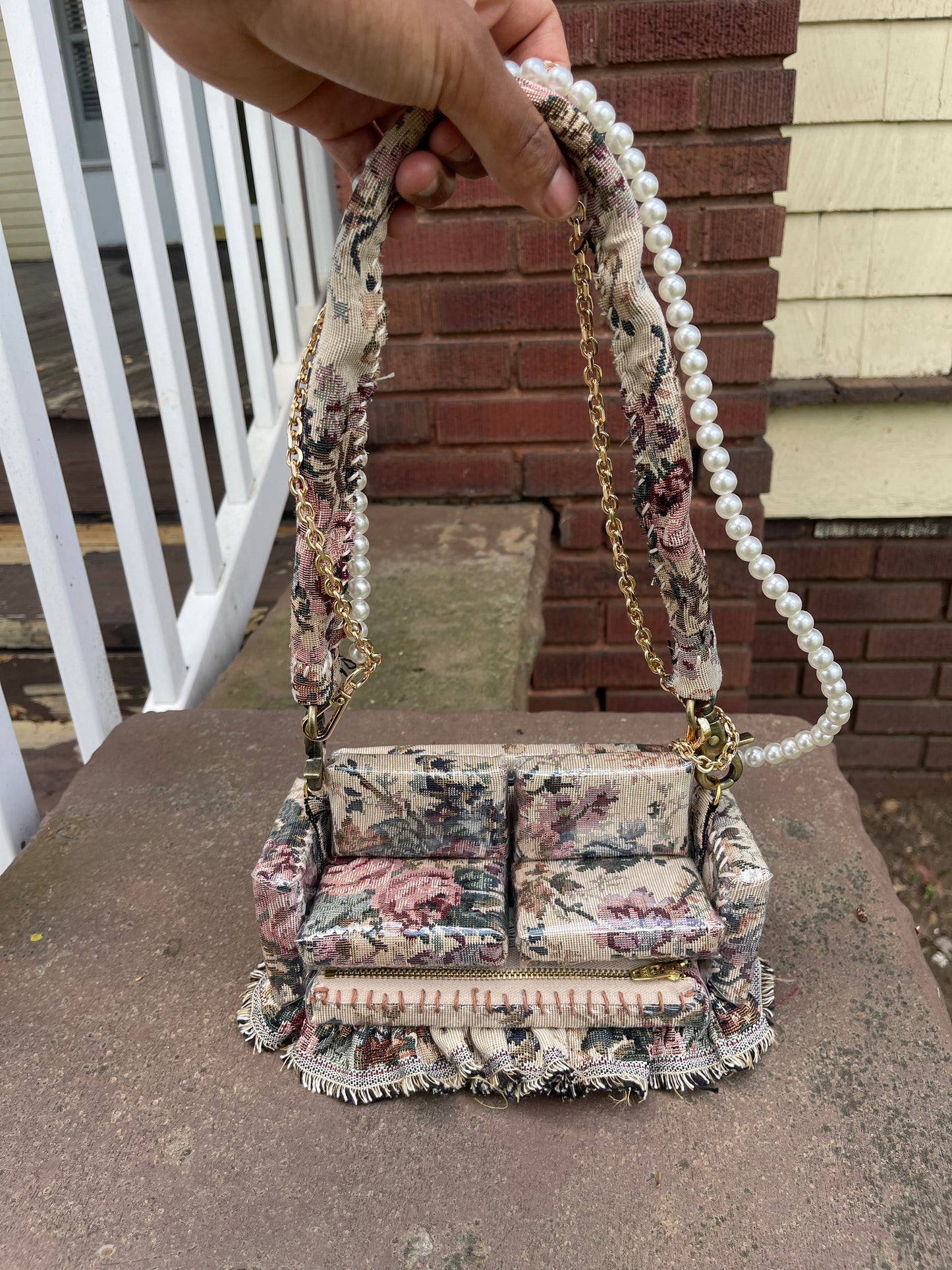 1 of 1 Antique Rose "Loose Change In Grandma's Sofa" Bag