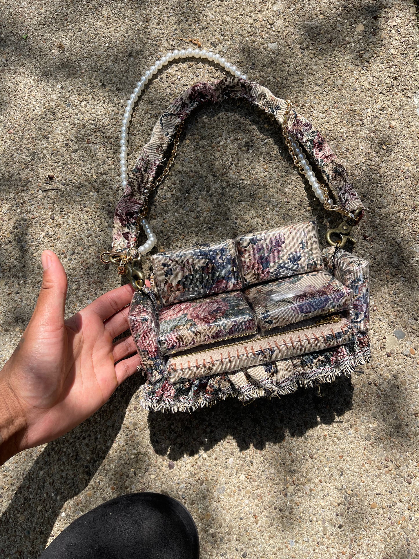 1 of 1 Antique Rose "Loose Change In Grandma's Sofa" Bag